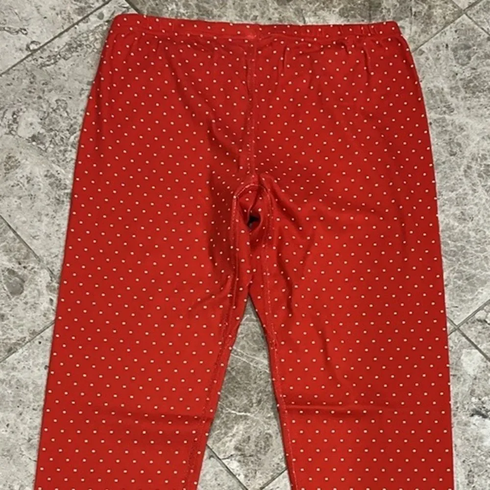 Hanna Andersson Heritage Fair Isle Red Long John PJ Pajama Pant Medium